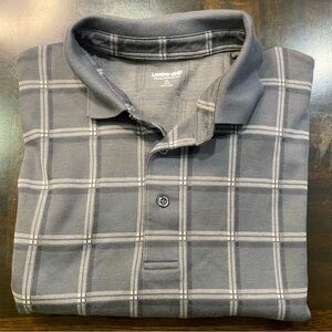 LL Bean Men's Long Sleeve Polo Shirt Size XL 46-48 Plaid Lined Casual Used